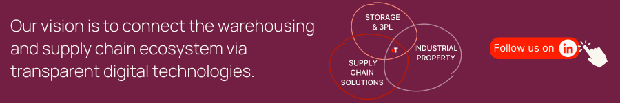 Our vision is to connect the warehousing and supply chain ecosystem via transparent digital technologies. Click the banner to follow us on LinkedIn.