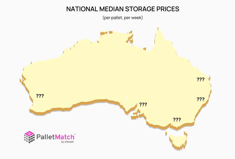 National median storage rates map with no data