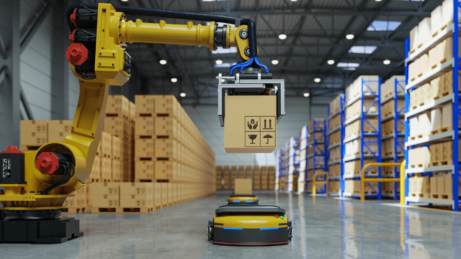 Autonomous robots in a warehouse
