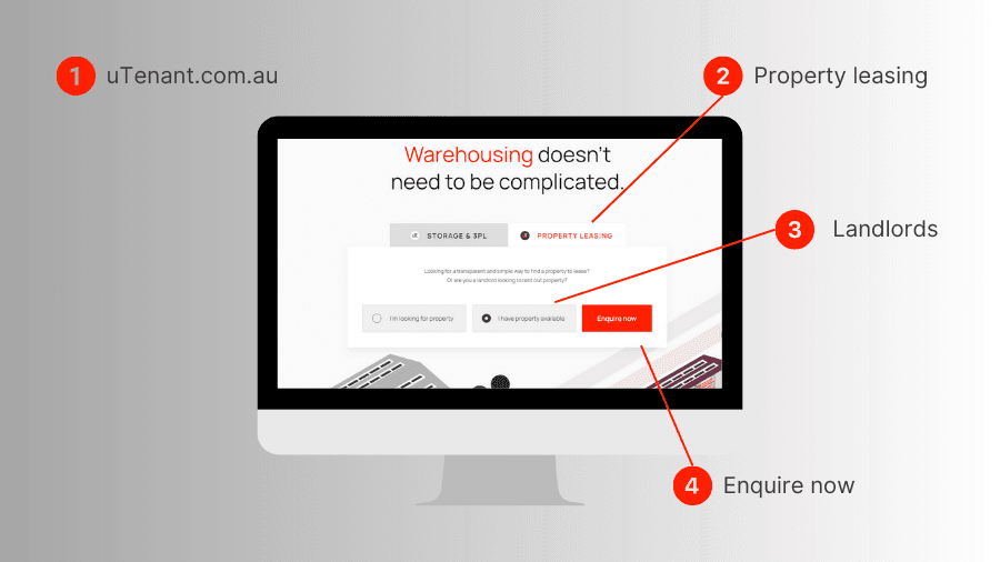 uTenant's property matching platform. 4 steps to get started.